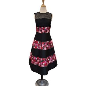 Kate Spade Madison Ave Collection Salon Rose Palma A Line Sleeveless Midi Size 6